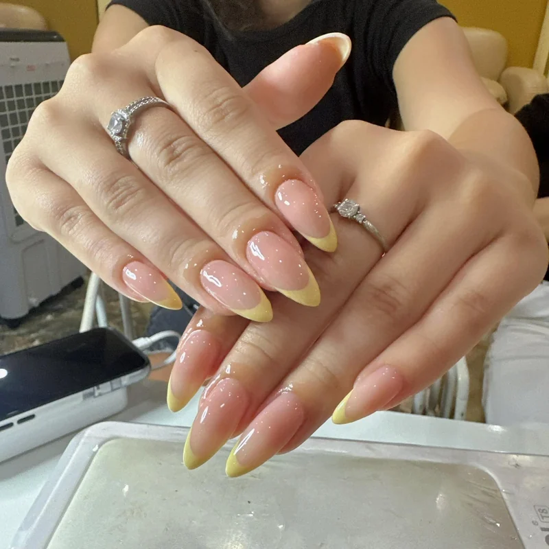 LENA Nails & Beauty Da Nang — Celestial Aurora Pearl Almond Nails